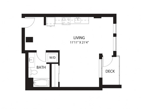 Vela Apartments A1 Studio Floor Plan